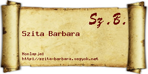 Szita Barbara névjegykártya